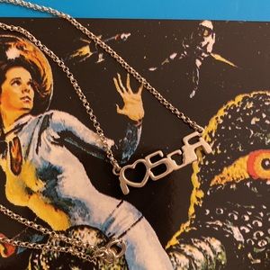 RockLove sterling silver I <3 SciFi necklace NWT